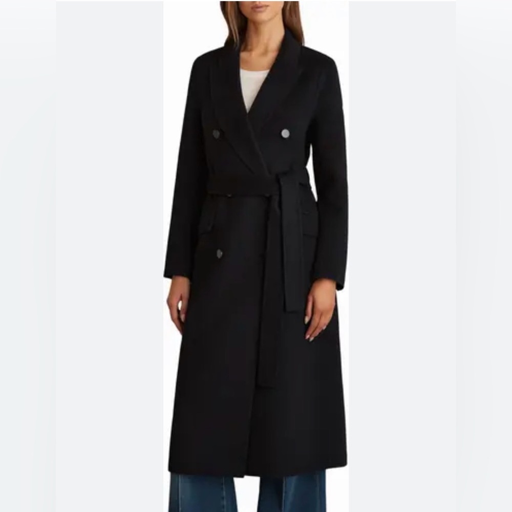 Reiss Maeve Wool Blend Double Breasted Coat NWT US 0